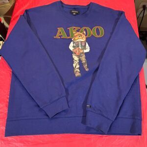 AKOO crew neck sweater, Royal Blue 3X